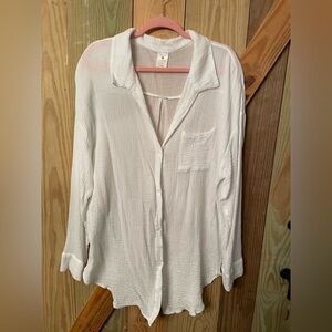 Shade & Shore White Gauze Swimsuit Cover Up  Size XL